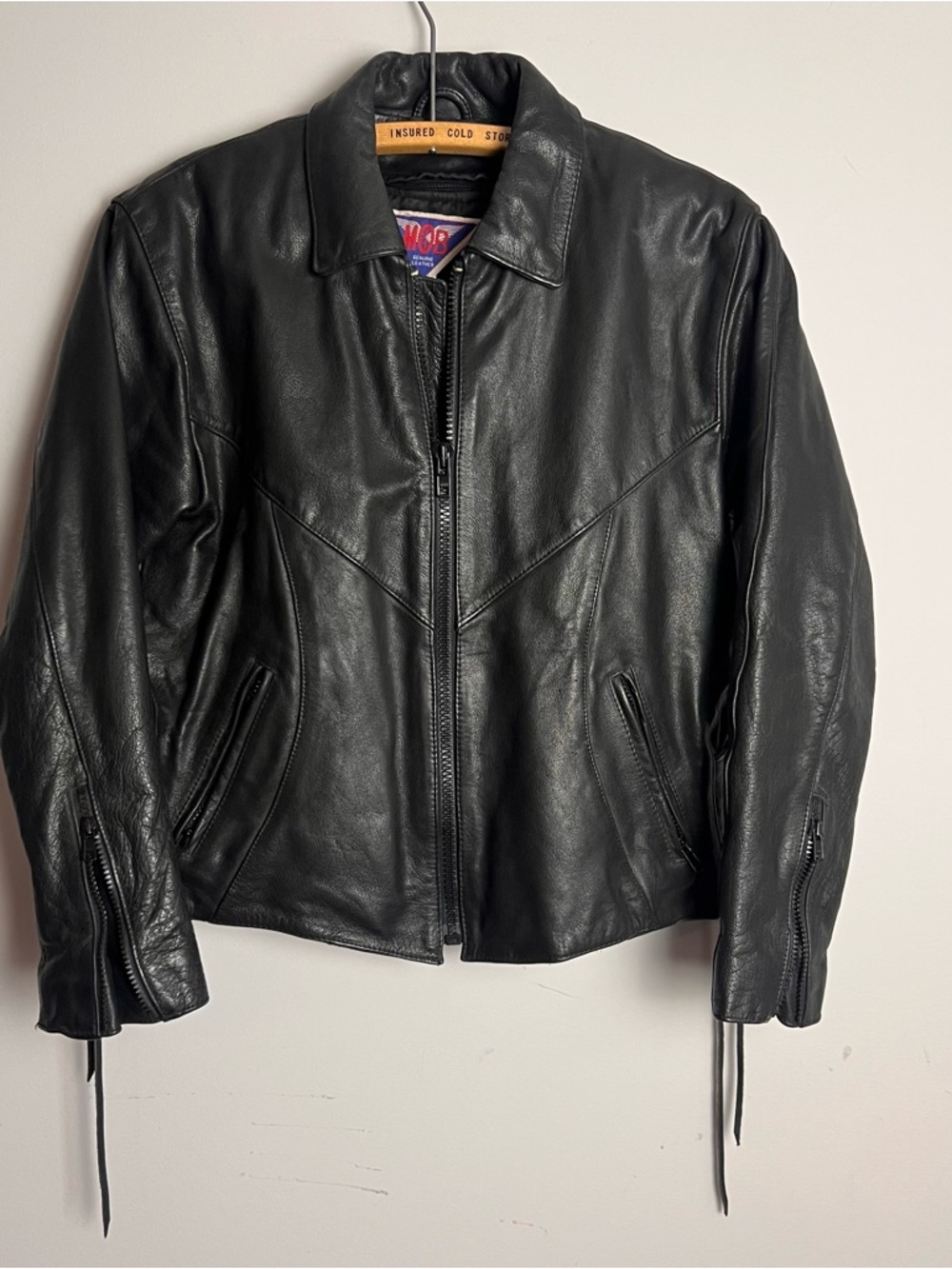 Vintage Women's Black Leather Motorcycle jacket